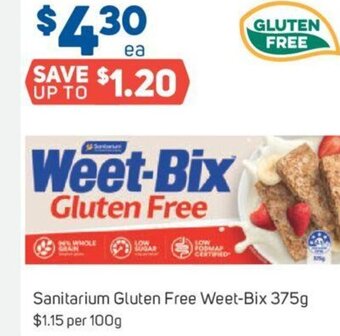 Foodland Sanitarium Gluten Free Weet-Bix 375g offer