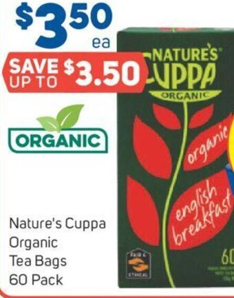 Foodland Nature's Cuppa Organic Tea Bags 60 Pack offer