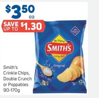 Foodland Smith's Crinkle Chips, Double Crunch or Poppables 90-170g offer