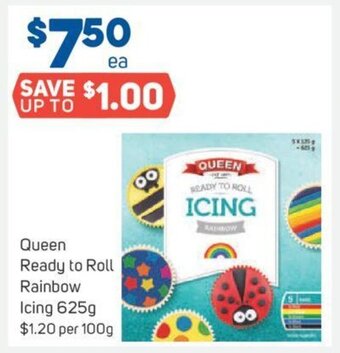 Foodland Queen Ready to Roll Rainbow Icing 625g offer
