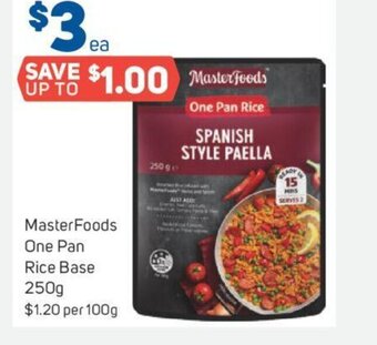 Foodland MasterFoods One Pan Rice Base 250g offer