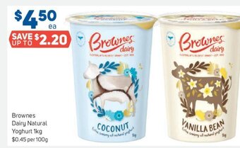 Foodland Brownes Dairy Natural Yoghurt 1kg offer