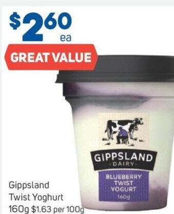 Foodland Gippsland Twist Yoghurt 160g offer