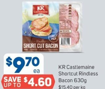 Foodland KR Castlemaine Shortcut Rindless Bacon 630g offer