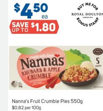 Foodland Nanna's Fruit Crumble Pies 550g offer
