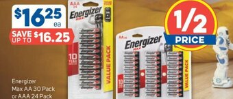 Foodland Energizer Max AA 30 Pack or AAA 24 Pack offer
