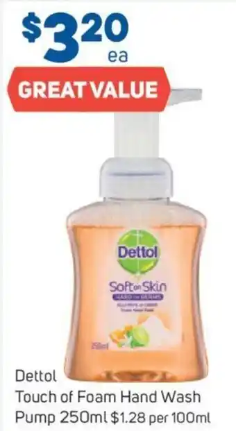 Foodland Dettol Touch of Foam Hand Was Pump 250ml offer