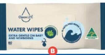 Foodland B. CleanLIFE Baby Wipes or Water Wipes 80s offer