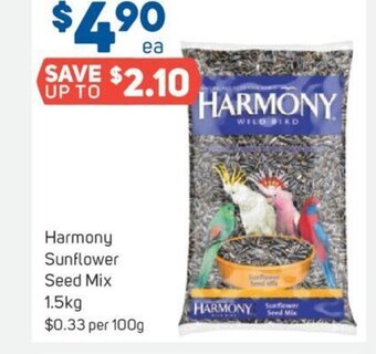 Foodland Harmony Sunflower Seed Mix 1.5kg offer