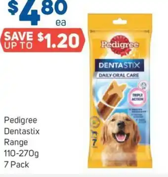 Foodland Pedigree Dentastix Range 110-270g 7 Pack offer
