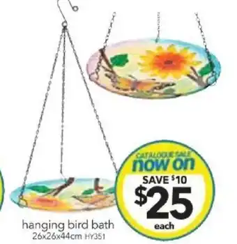 Cheap as Chips hanging bird bath 26x26x44cm offer