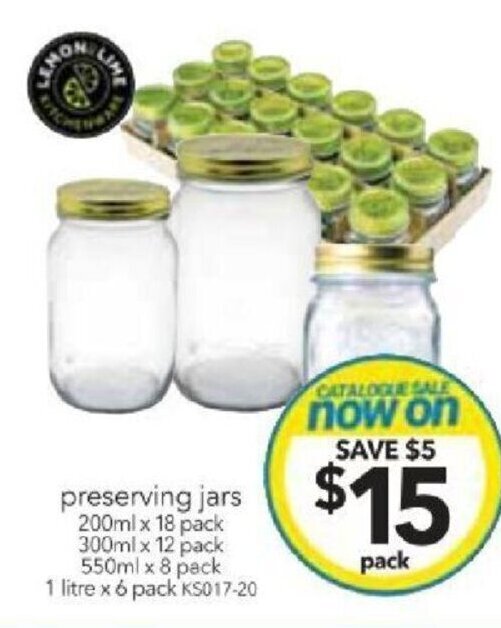 preserving jars 200ml x 18 pack 300ml x 12 pack 550ml x 8 pack 1 litre