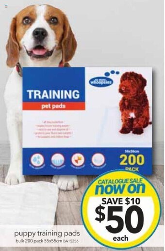 Cheap as Chips puppy training pads. bulk 200 pack 55x55cm BA15256 offer