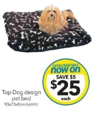 Cheap as Chips Top Dog design pet bed 93x73x8cm BA5951 offer