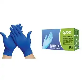 Qube blue nitrile examination gloves (100 box)
