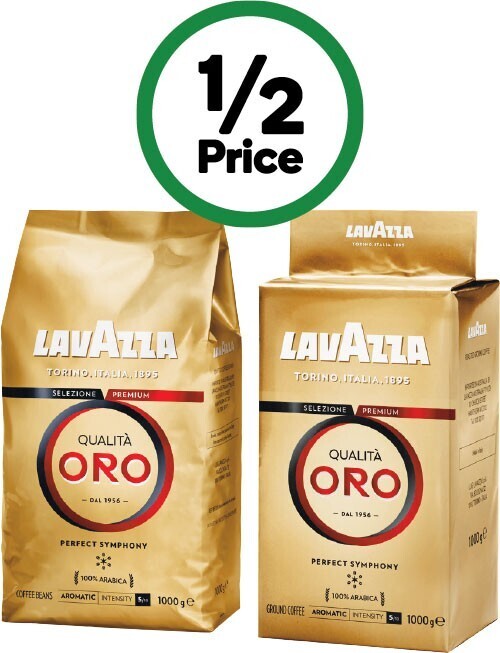 Lavazza oro beans or ground coffee 1 kg offer at Woolworths