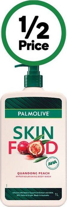 Woolworths Palmolive skin food hyper nourishing body wash 1 litre offer