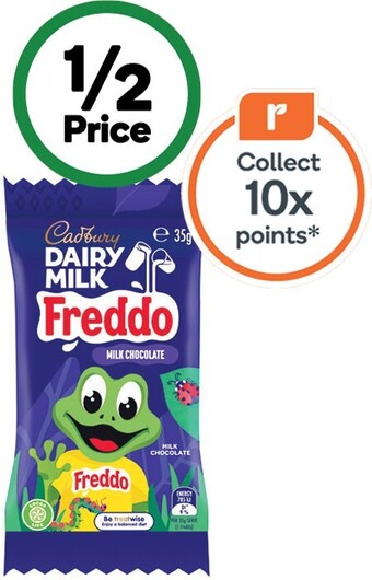 Woolworths Cadbury freddo or caramello koala 35g, chomp 30g or curly wurly 21.5g offer