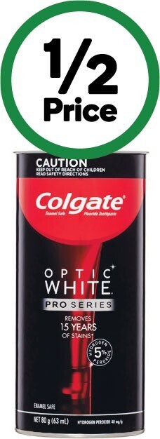 Woolworths Colgate optic white pro series toothpaste 80g offer