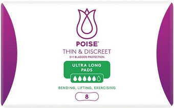 Poise thin or discreet pads pk 8-16