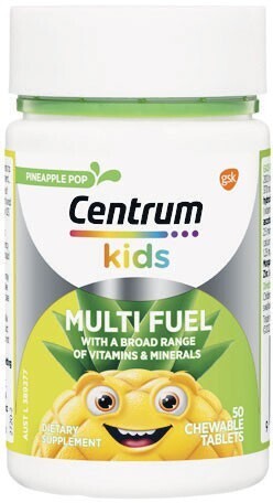 Woolworths Centrum kids multi fuel chewable tablets pk 50~ offer