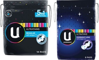 Woolworths U by kotex ultrathins pads pk 8-14 offer