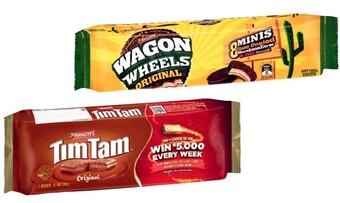Coles Arnott's tim tam or wagon wheel biscuits 165g-200g offer
