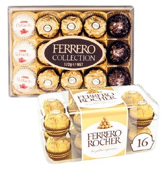 Coles Ferrero chocolate gift box 16 pack 200g or collection 15 pack 172g offer