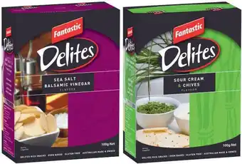 Coles Fantastic delites snacks rice crackers 100g offer