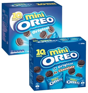 Coles Oreo multipack mini cream biscuits 230g offer