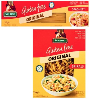 Coles San remo gluten free, spelt, pulse, fibre or protein pasta 200g-350g offer
