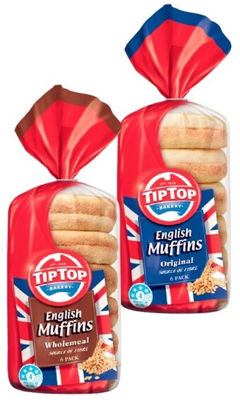 Coles Tip top english muffins 6 pack offer