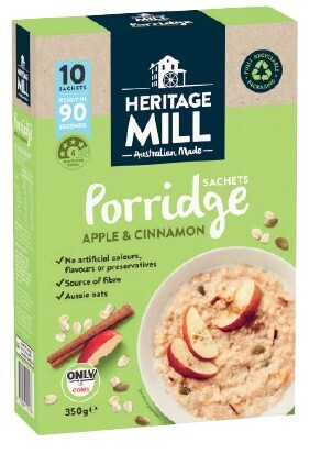 Coles Heritage mill porridge sachets 350g offer