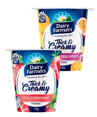 Coles Dairy farmers thick & creamy yoghurt 150g offer