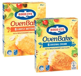 Coles Birds eye oven bake fish fillets 425g offer