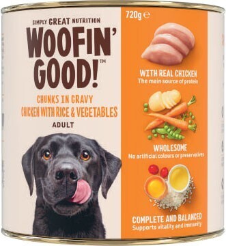 Coles Woofin' good dog food 720g offer
