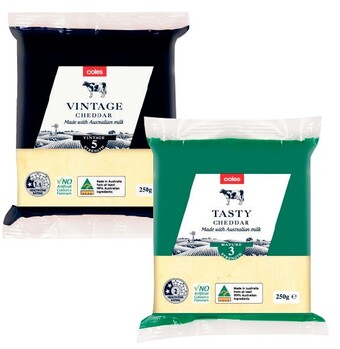 Coles Coles cheese block 250g offer