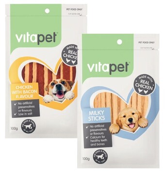 Coles Vitapet dog treats jerhigh 80g-100g offer