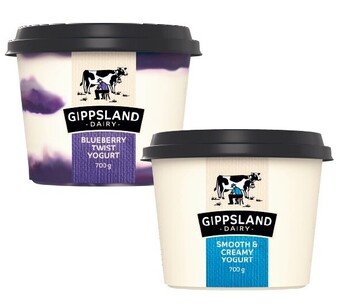 Coles Gippsland dairy twist yogurt 700g offer