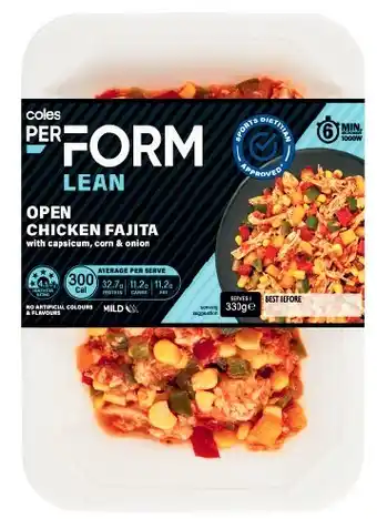 Coles Coles perform open chicken fajita 330g offer