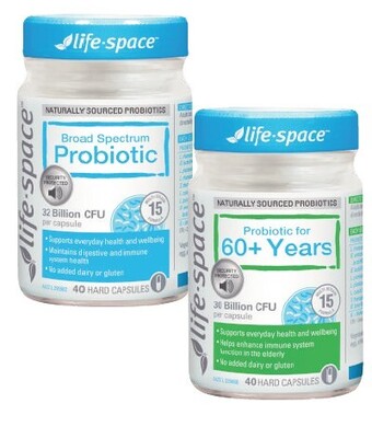 Coles Life space broad spectrum probiotic or probiotic for 60+ years 40 pack^ offer