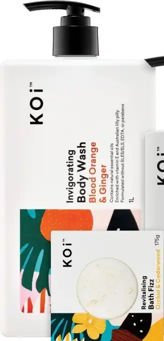 Coles Koi blood orange & ginger body wash 1 litre offer