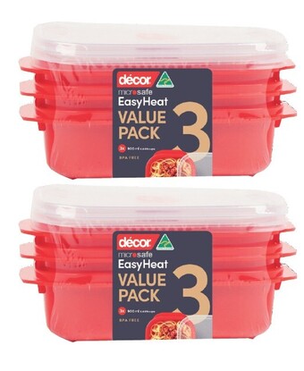 Coles Décor microsafe easy heat containers 900ml 3 pack offer