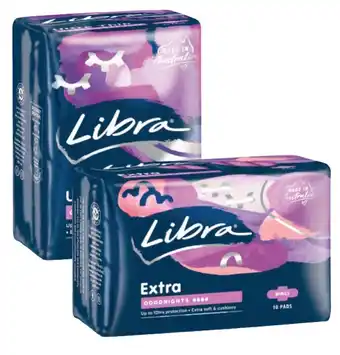 Coles Libra goodnights pads with wings ultra thin or extra long 10 pack offer