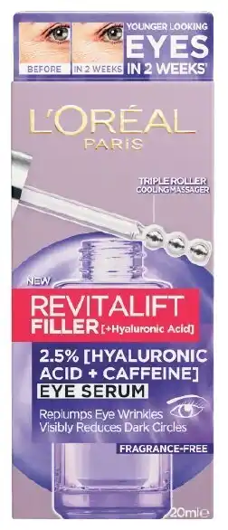Coles L'oréal revitalift filler [+hyaluronic acid] eye serum 20ml offer