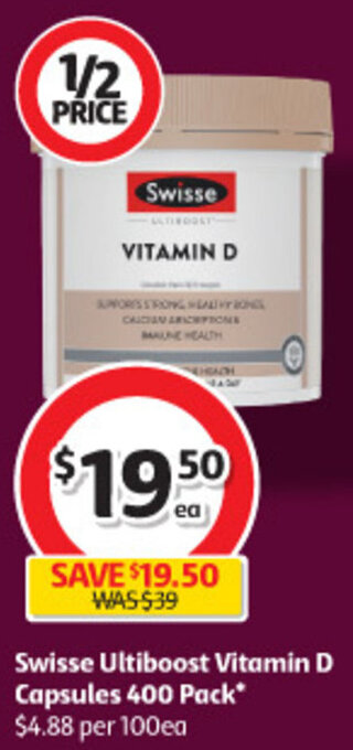 Coles Swisse Ultiboost Vitamin D Capsules 400 Pack offer