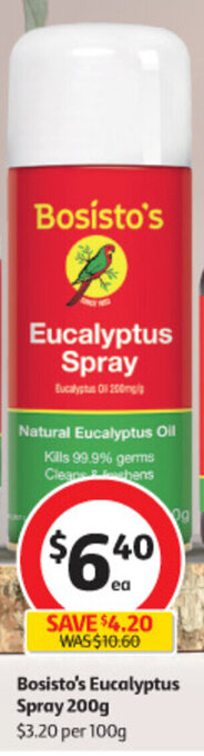 Coles Bosisto's Eucalyptus Spray 200g offer