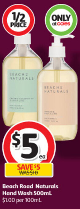 Coles Beach Road Naturals Hand Wash 500mL offer