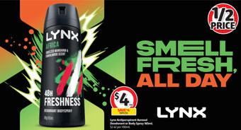 Coles Lynx Antiperspirant Aerosol Deodorant or Body Spray 165mL offer
