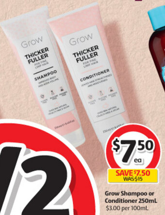 Coles Grow Shampoo or Conditioner 250mL offer